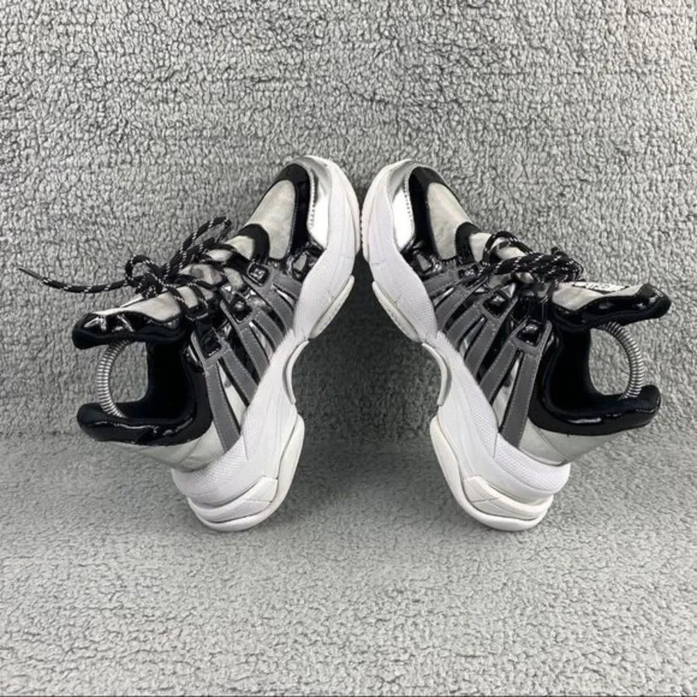 Jeffrey campbell sneakers Metallic Luxembourg Leather Lace Up Chunky Size 8 Gray - Picture 11 of 16
